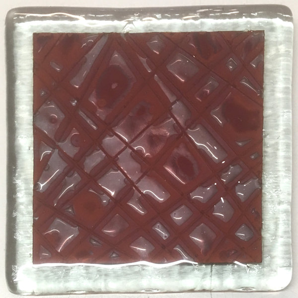 Copper Red Square Random lines Coasters (set of 2)